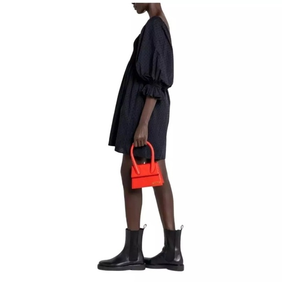 Kourt Portia Mini Dress Black Swiss Dot Classic Preppy Womens L - Picture 3 of 14